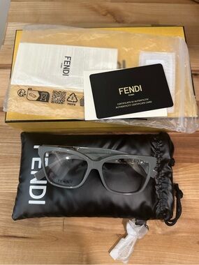 Fendi Gray Prescription Glasses with Fendi Case; NWT